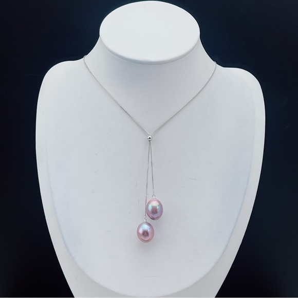 Jewelry - N196 S925 High Quality Freshwater Edison Baroque Pearl Adjustable Necklace